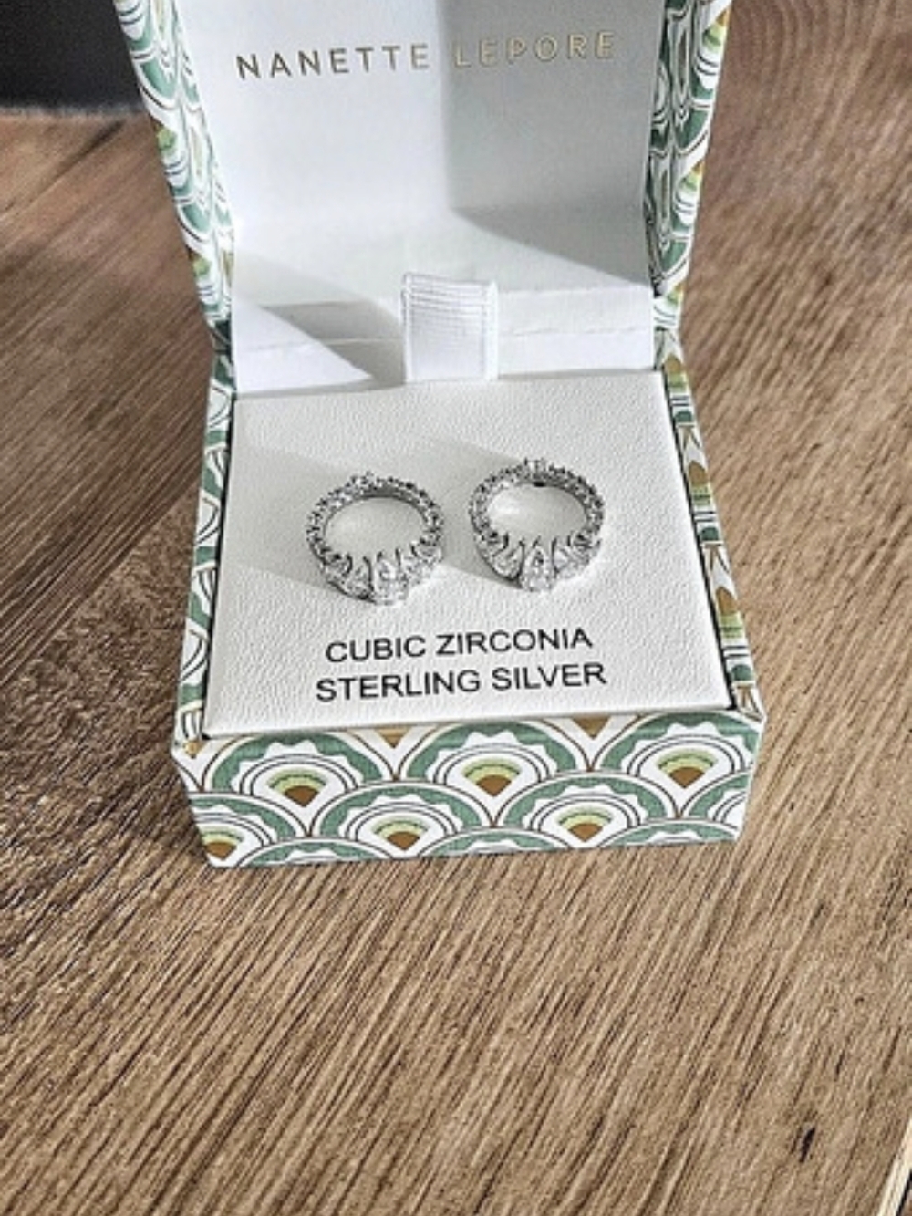 Nanette Lepore Cubic Zirconia Sterling Silver Earrings NWT